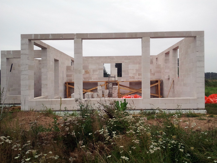 dzīvojamās mājas projekts "Rita 2" būvniecības procesa bildes