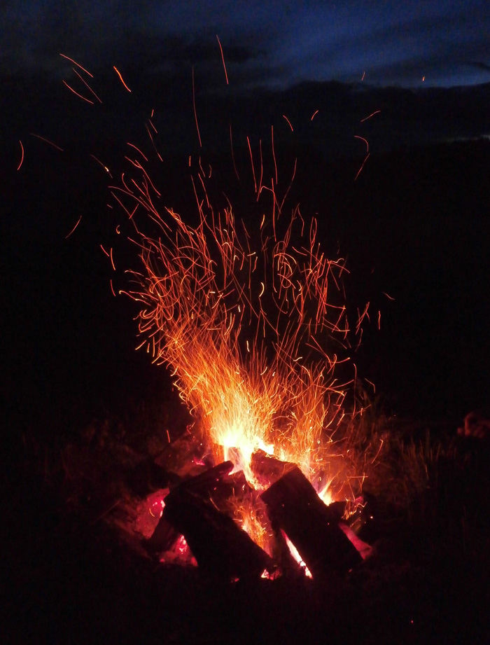 Saulgriežu svinēšana Jaunpiebalgā, ugunskurs