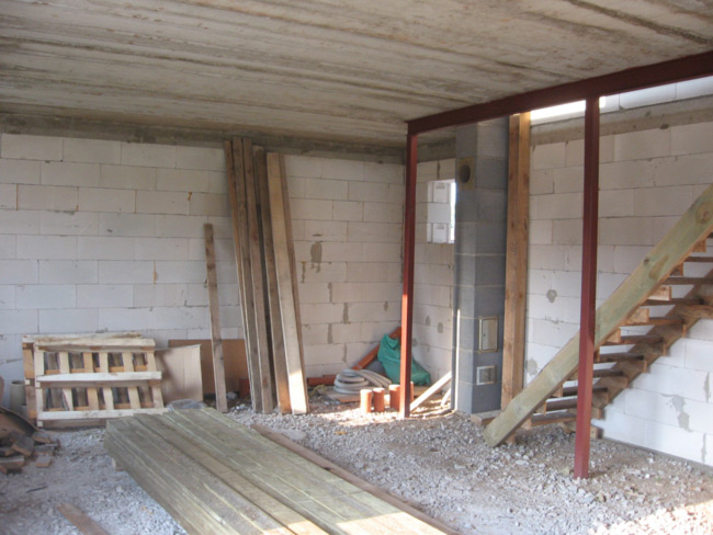 Mājas būvniecības bildes, projekts 123kvm