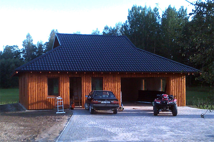 Saimniecības ēkas projekts - realizētās ēkas attēli, fasādes