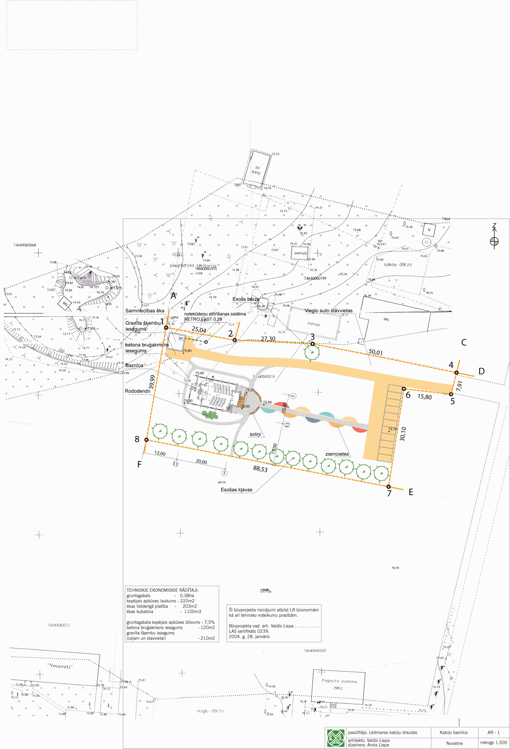 Lēdmanes Baznīcas novietnes plāns