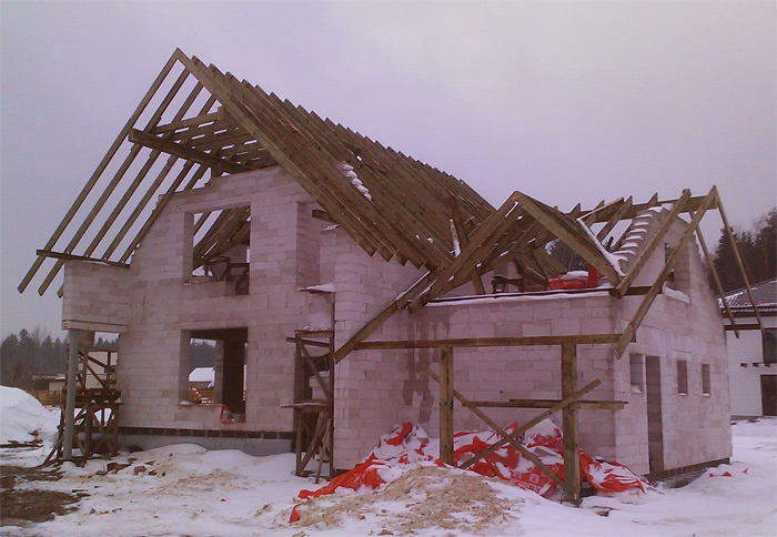 Savrupmājas projekts "Dina" - ēkas būvniecības procesa bildes