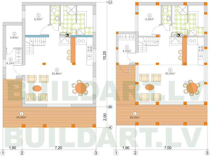 Dzīvojamās ēkas projekta versija ar pirti