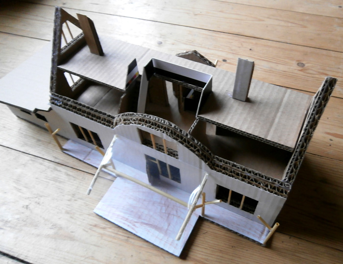 Salmu mājas projekts Rožkalnos, ēkas maketa foto