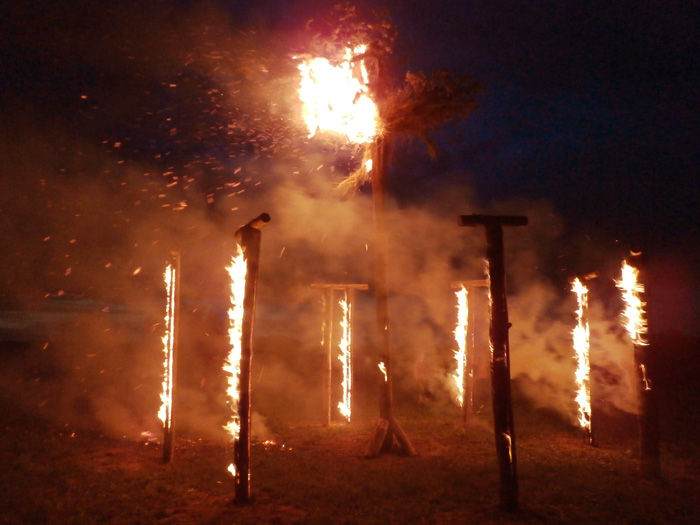 Saulgriežu svinēšana Jaunpiebalgā, ugunsskulptūra