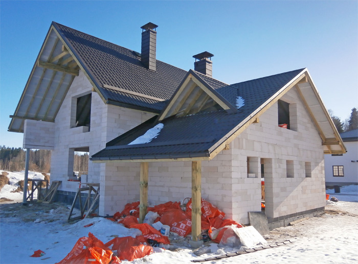 Mājas projekts Dina, foto no mājas būvniecības gaitas