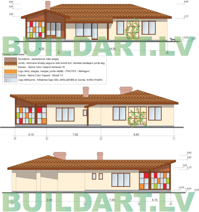Rekonstrukcijas projekts - pirts un atpūtas telpas pie dzīvojamās mājas, fasādes
