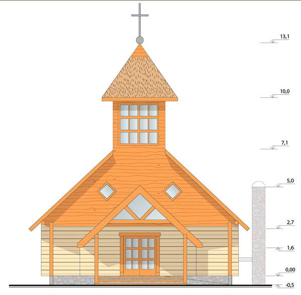 Guļbaļķu baznīca Lēdmanē, projekts