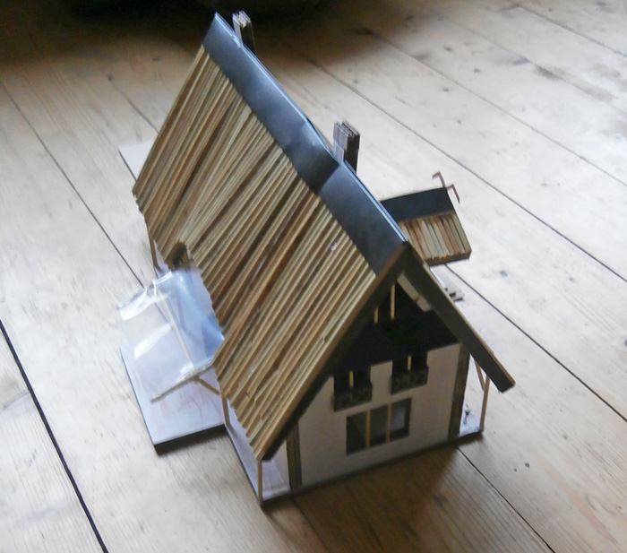 Salmu mājas projekts Rožkalnos, ēkas maketa foto