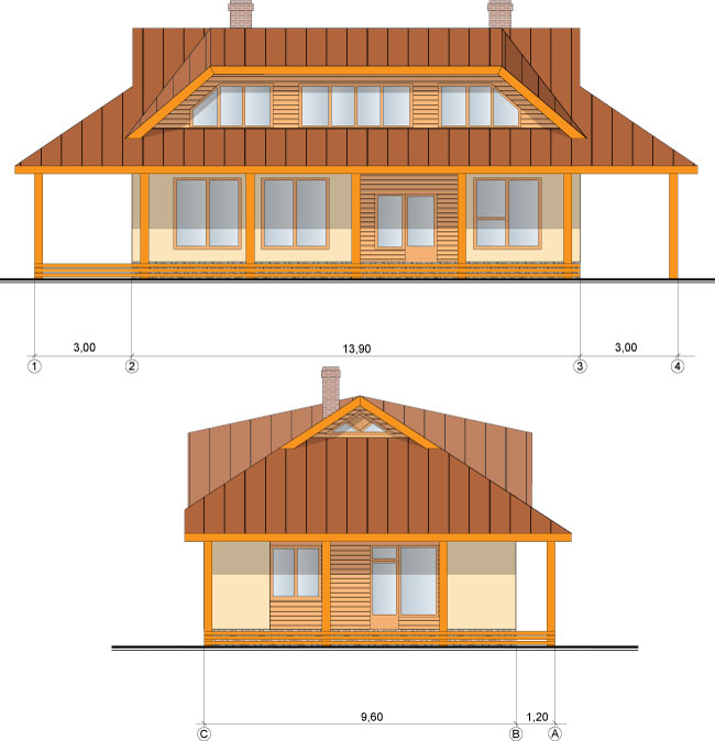 Pasīvās mājas projekts, fasādes