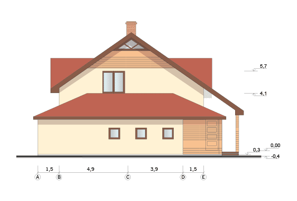 Ekonomiska ģimenes māja, projekts, 140m2 Ekonomiska ģimenes māja, projekts, 140m2