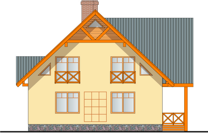 Ekoloģiskas lauku saimes mājas projekts - fasādes