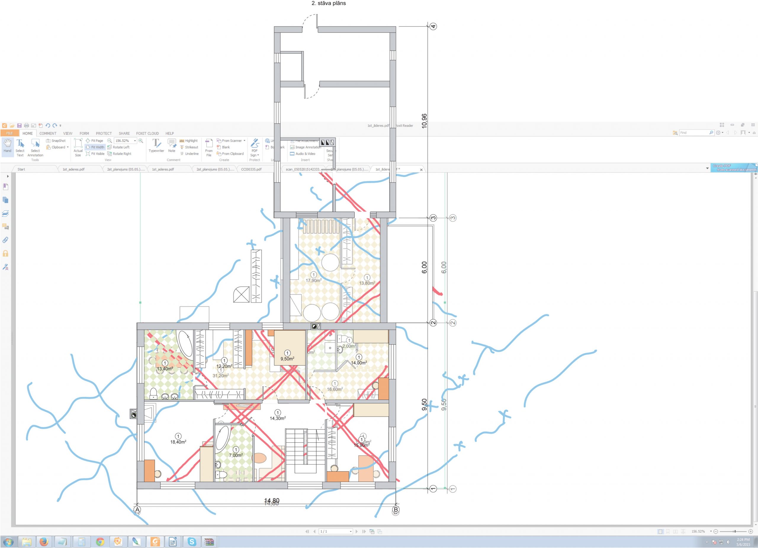 Aderu noteikšana, āderu uzmērījums īpašumam