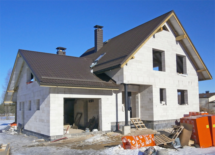 Mājas projekts Dina, foto no mājas būvniecības gaitas
