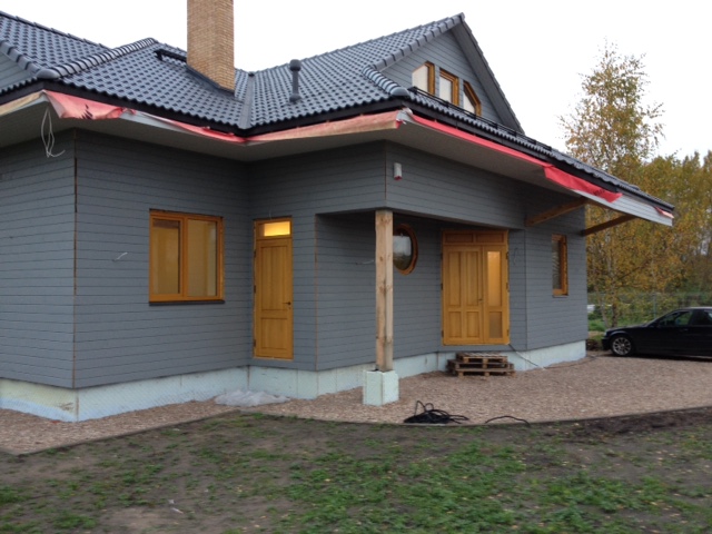 Koka statņu, koka karkasa mājas projekts, mājas projekts "Mārtiņš", būvniecības procesa bildes