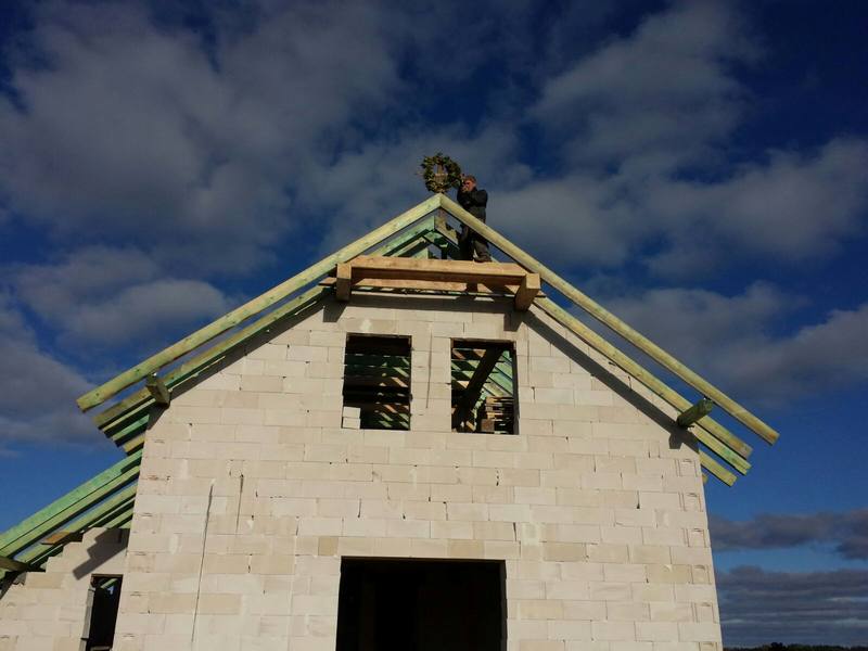 mājas projekts "Rita", būvniecības bildes