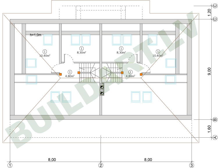 Dvīņu brīvdienu mājas projekts, 2x82m2
