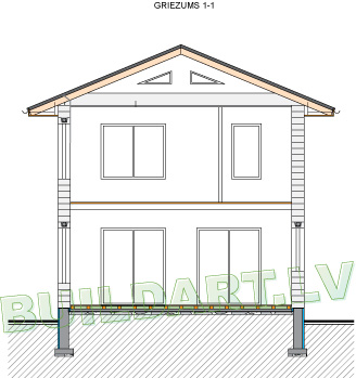 Mājas projekts "Jēkabs", griezums