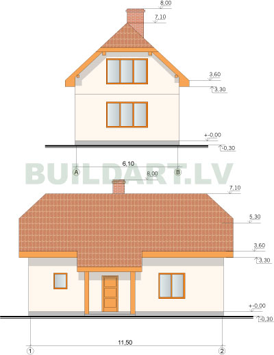 Ekonomiskas ēkas projekts, dzīvojamā ēka ar pirti