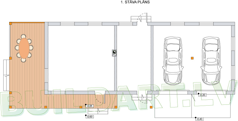 Saimniecības ēkas projekts, saimniecības ēka atpūtai - plāns