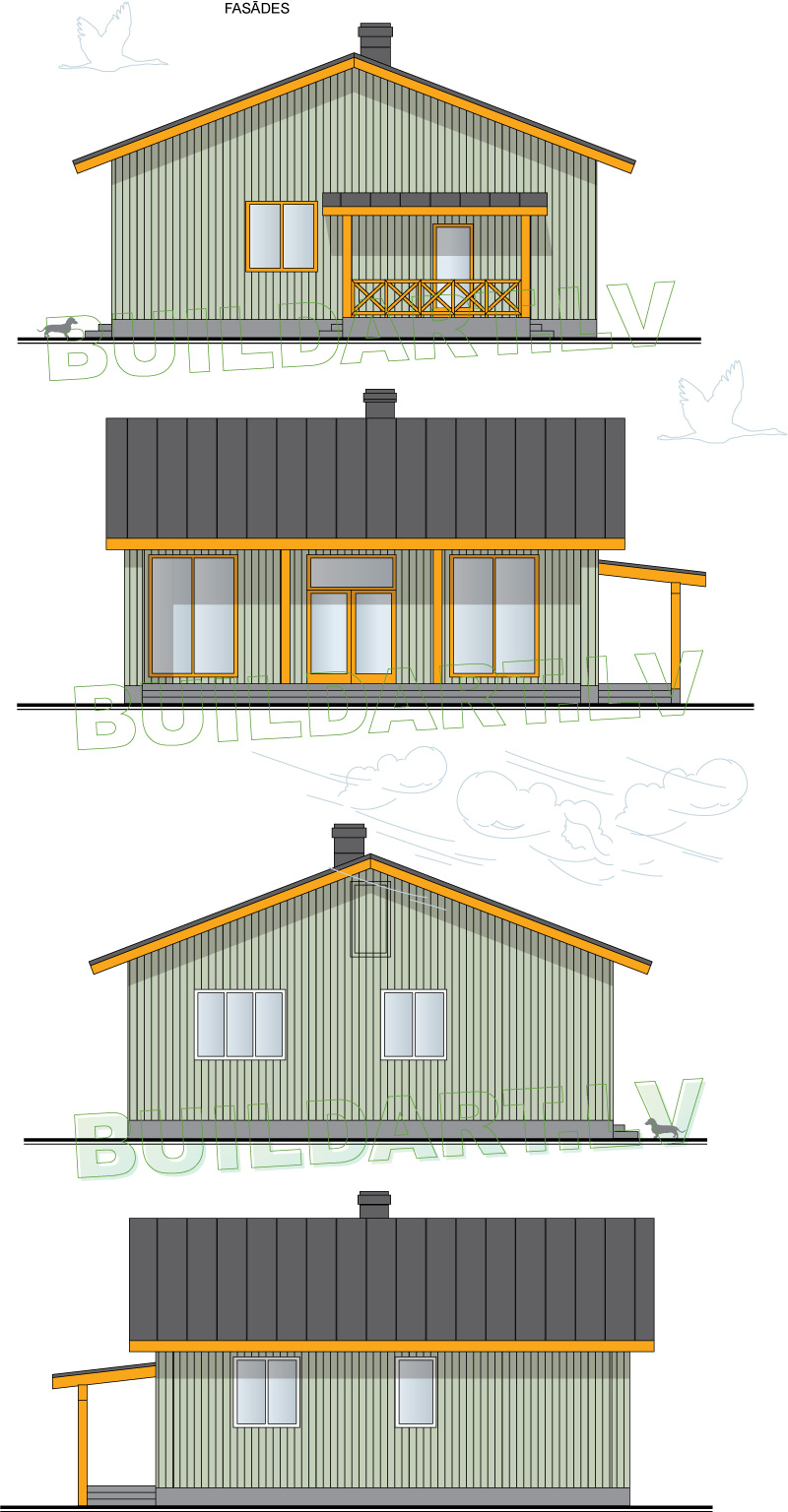 Dzīvojamās mājas projekts "Raimonds" - fasādes