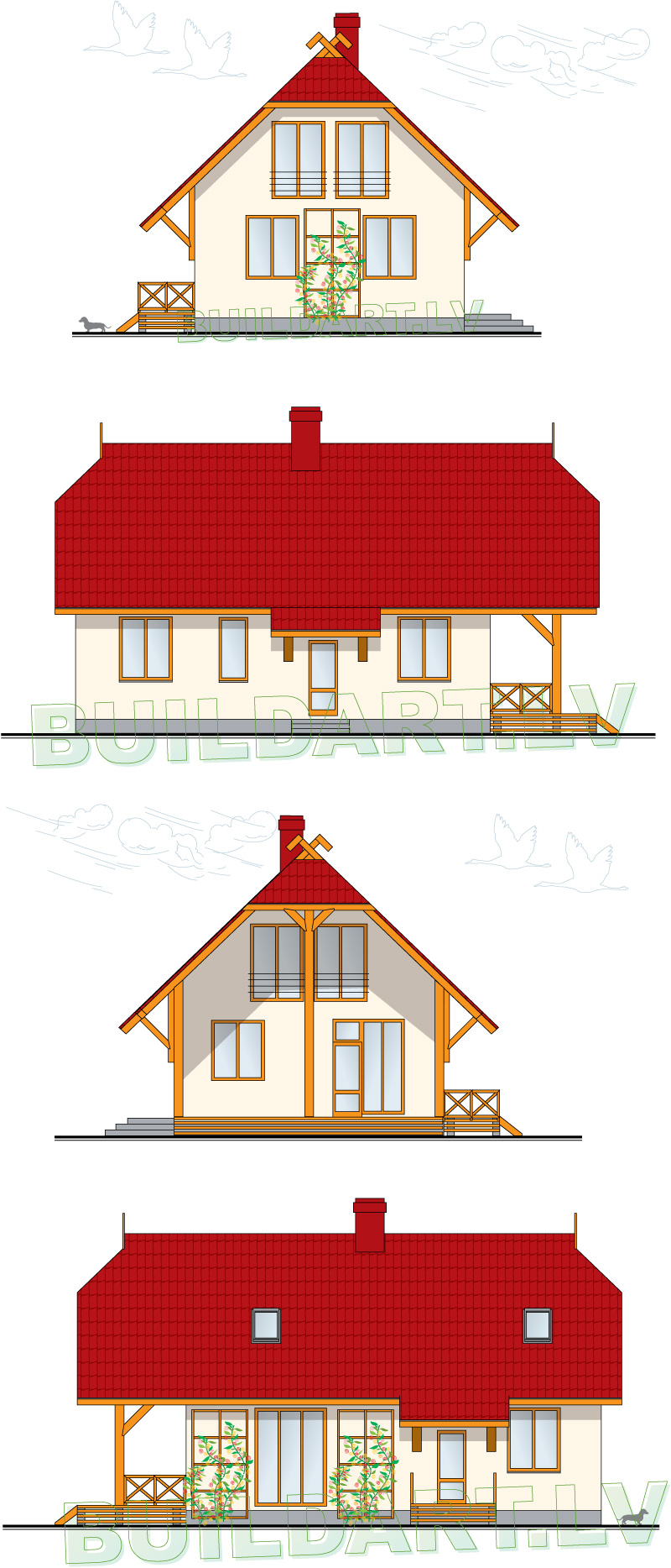 Dzīvojamās mājas projekts "Brigita" - fasādes