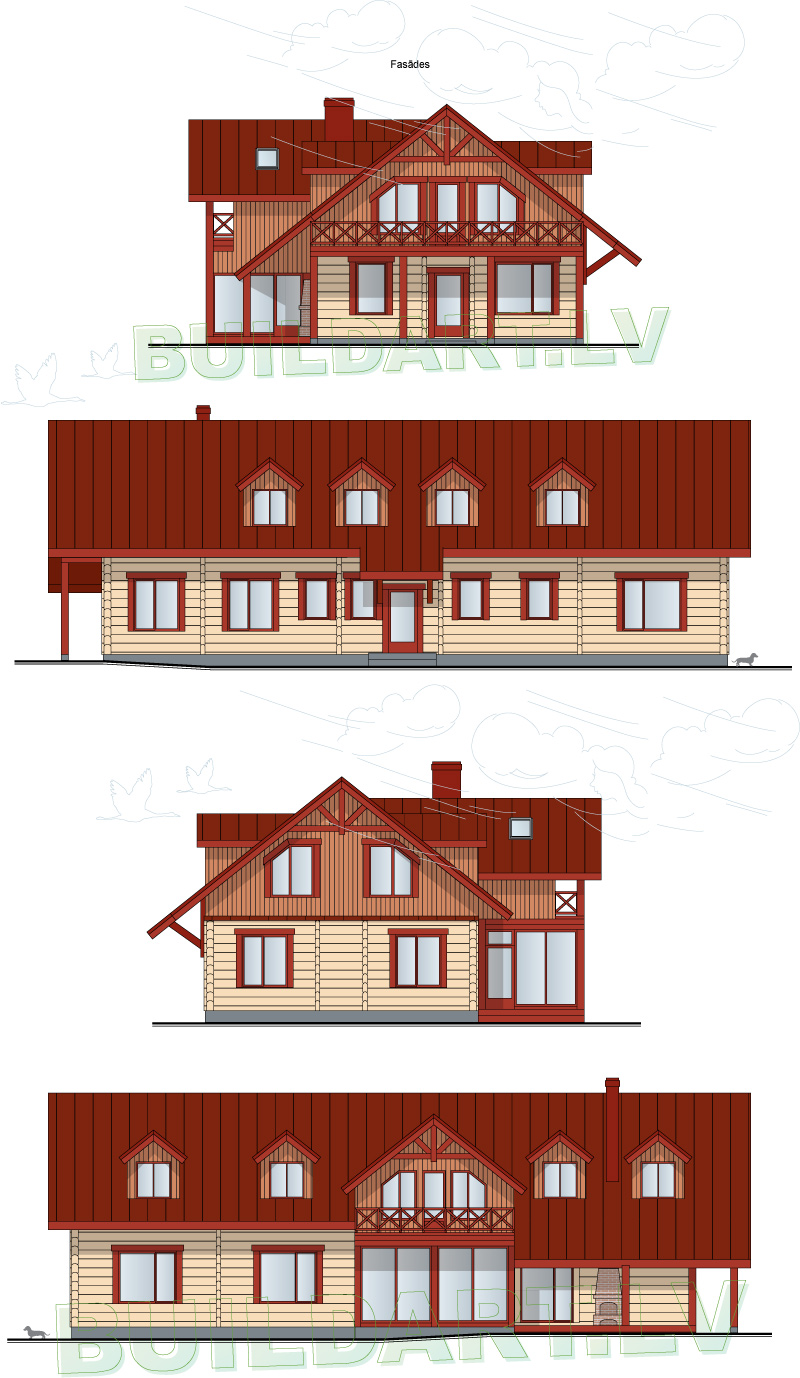 Dzīvojamās mājas projekts "Armands" - fasādes