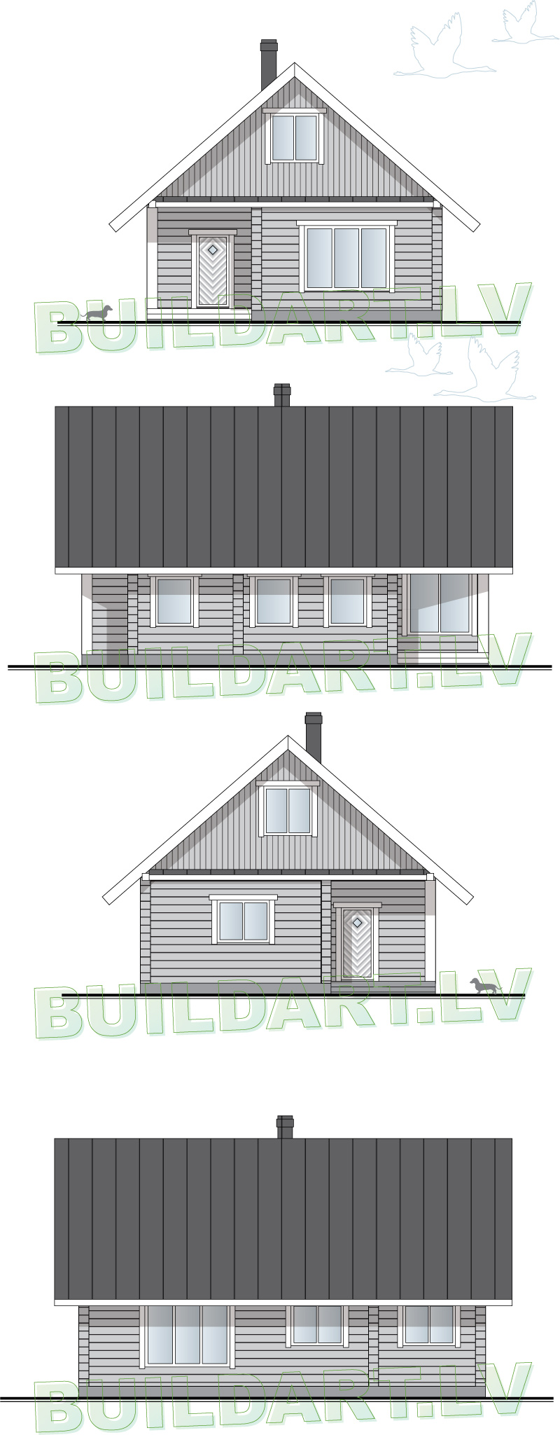 Dzīvojamās mājas projekts "Ilze" - fasādes
