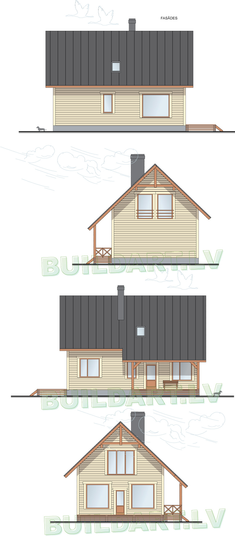 Mājas projekts "Aldis PLUS" - fasādes