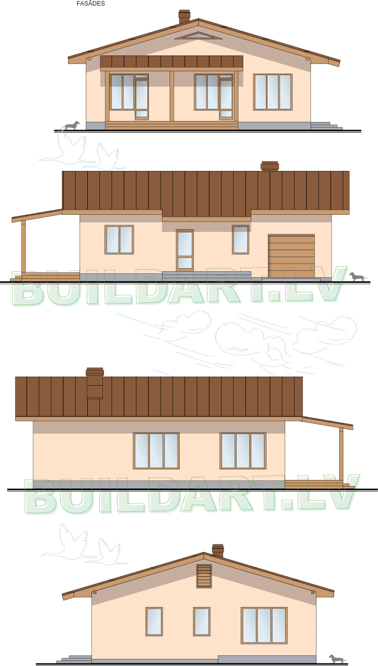 Dzīvojamās mājas projekts "Aleksandra" - fasādes