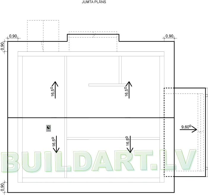 Dzīvojamās mājas projekts "Aleksandra" - jumta plāns