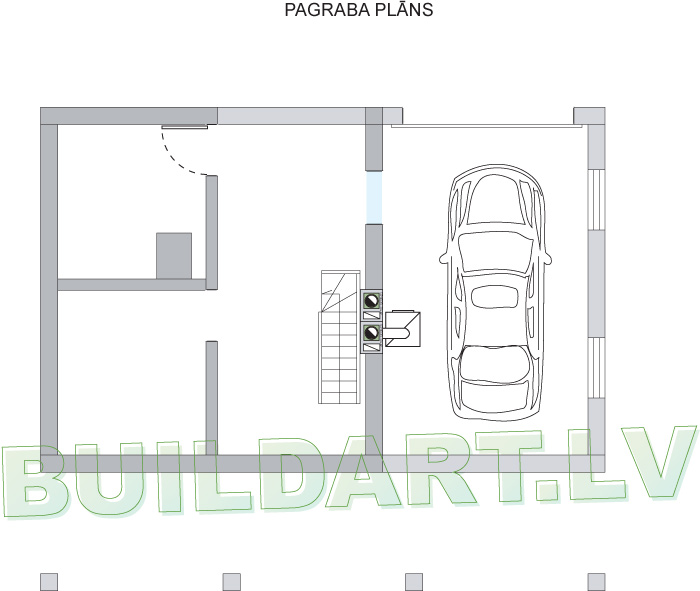 Dzīvojamās mājas projekts "Malvīne" - pagrabstāva plāns