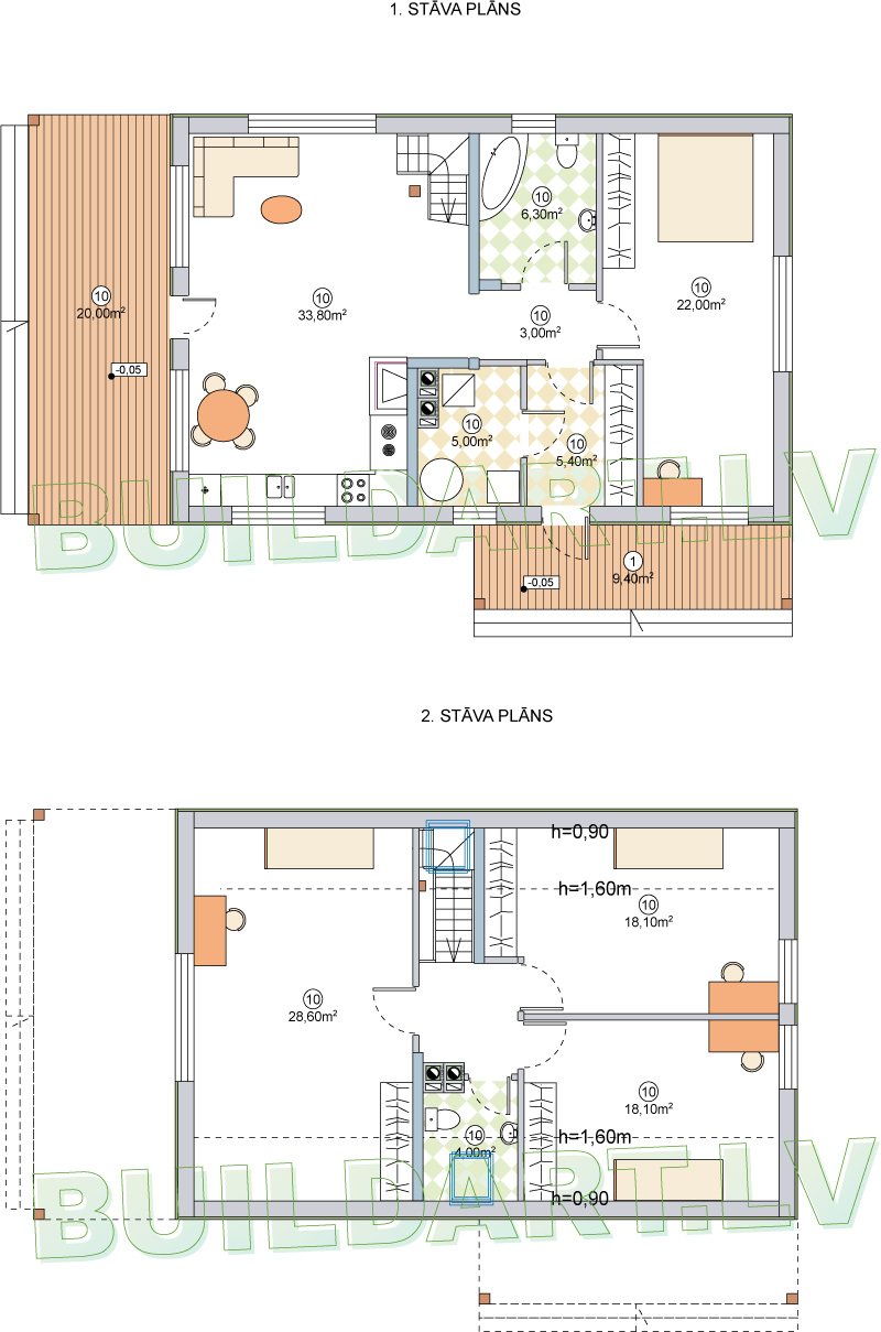 Mājas projekts "Aldis PLUS" - plāni