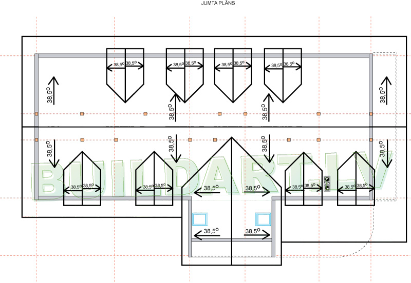 Dzīvojamās mājas projekts "Armands" - jumta plāns