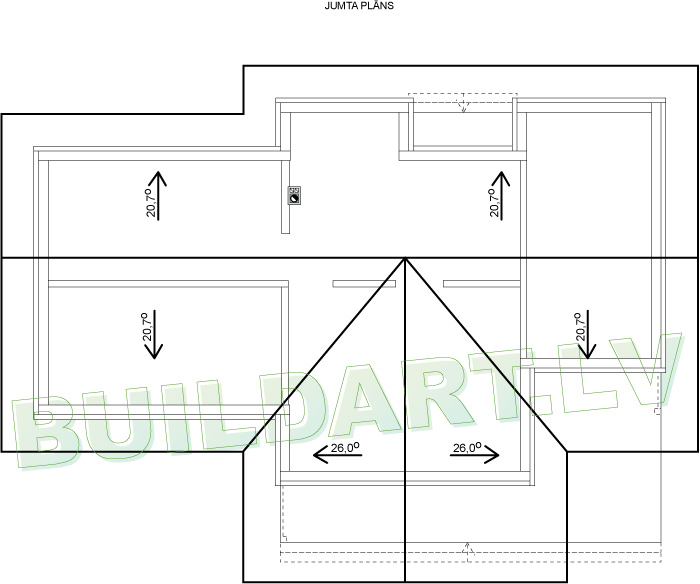 Dzīvojamās mājas projekts "Nikola" - jumta plāns