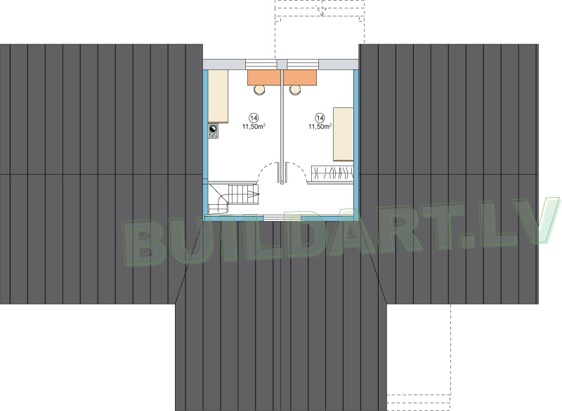 Projekts Nikola - versija ar vēl papildus divām istabām otrajā stāvā
