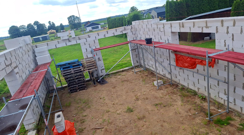 Mājas projekts "Ennija" - būvniecības process