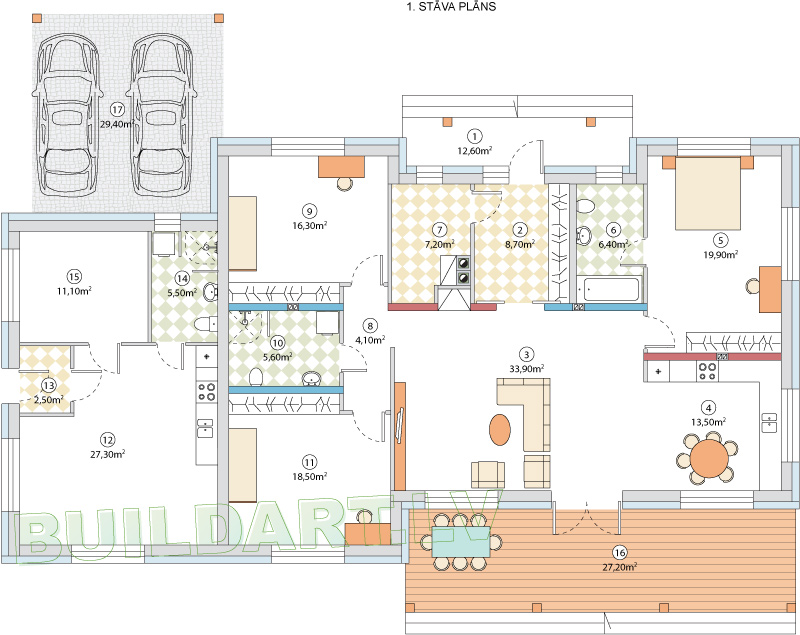 projekts Eliana, 1. stāva plāns