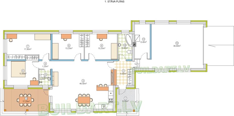Mājas projekts "Beatrise" - plāns