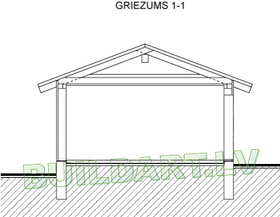 Saimniecības ēkas projekts "Valgunde" - griezums