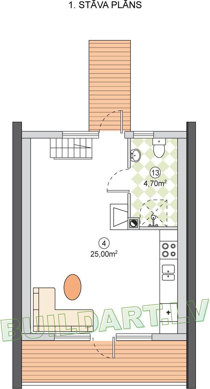 Atpūtas mājas projekts "Vigvams" - plāns