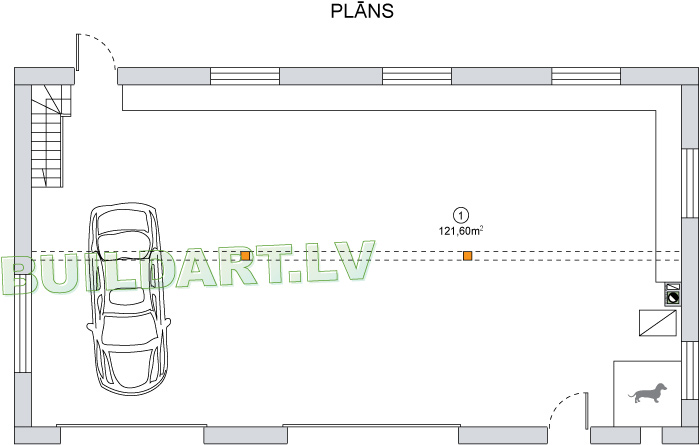 Saimniecības ēkas projekts "Lielsaimnieks", 200m2, plāns