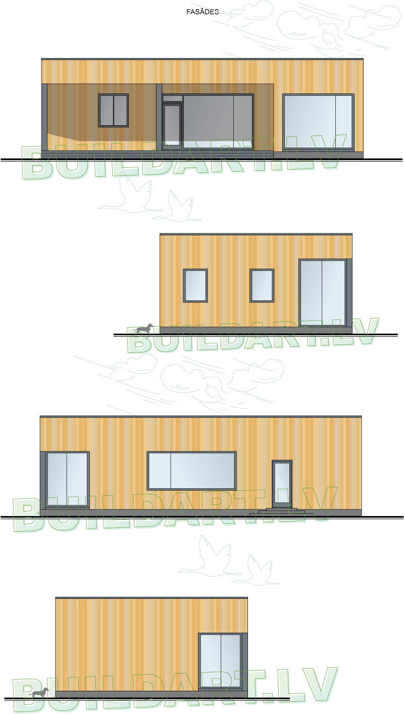 Kompaktas mājas projekts - fasādes