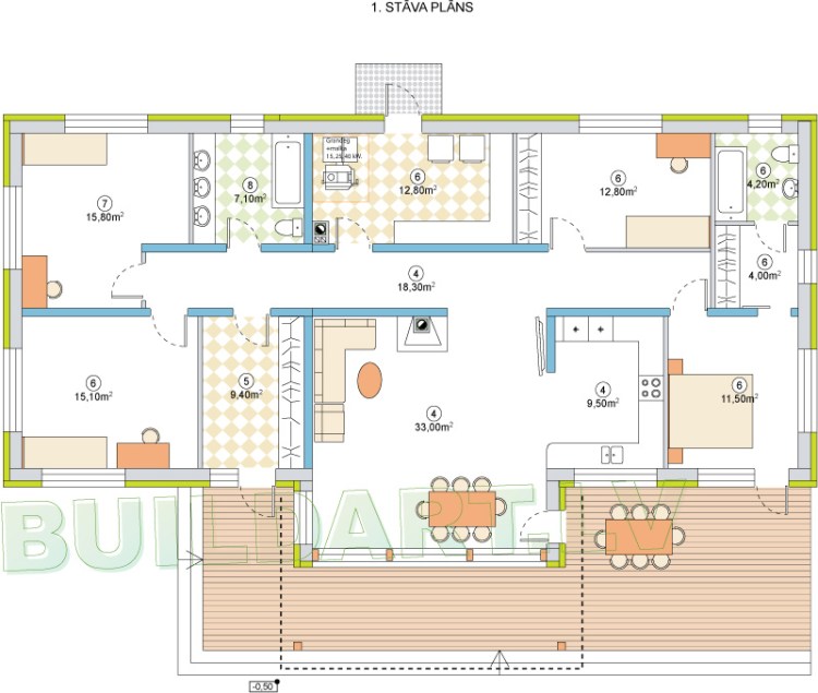 Dzīvojamās mājas projekts "Arita" - plāns