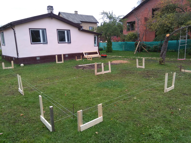 Dārza mājas projekts "Pavasaris" - būvniecības procesa bildes