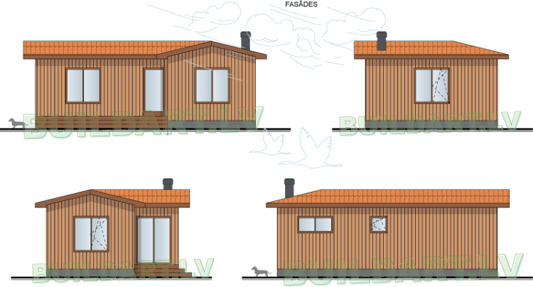 Moduļmājas projekts "Jolanta" - fasādes