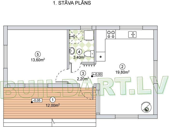 Moduļmājas projekts "Jolanta" - plāns