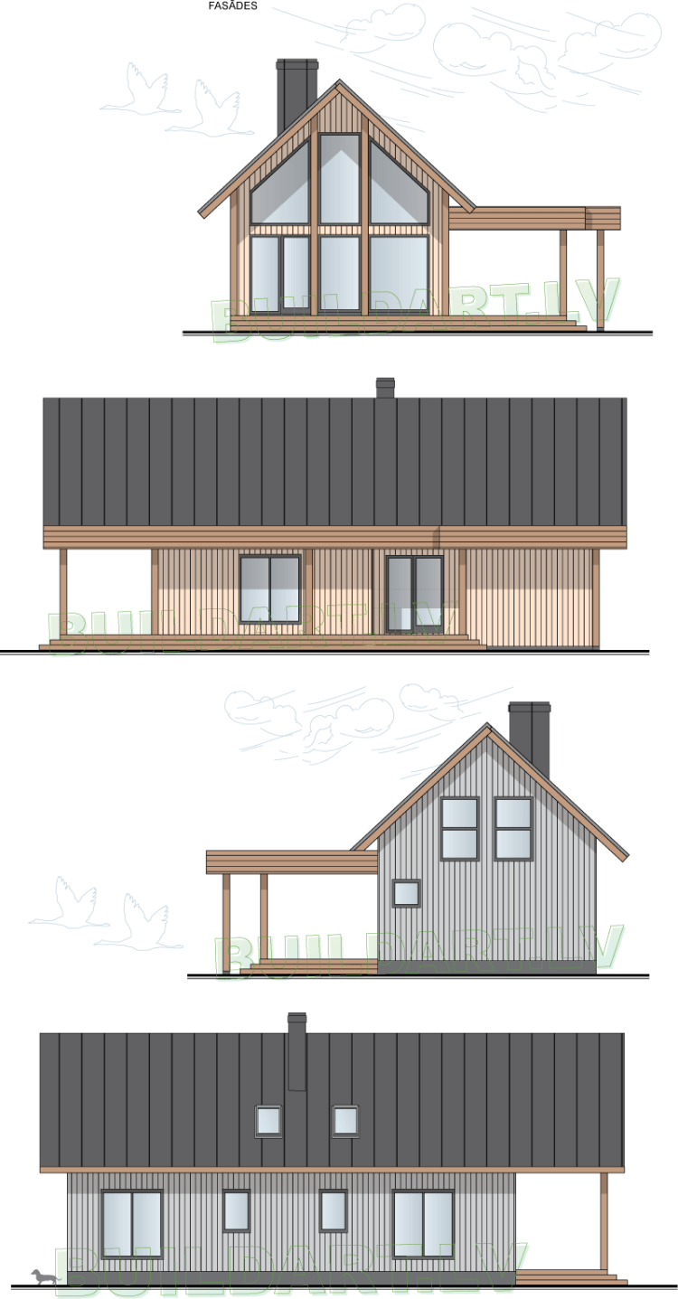 Mājas projekts "Lielais Jēkabs" - fasādes