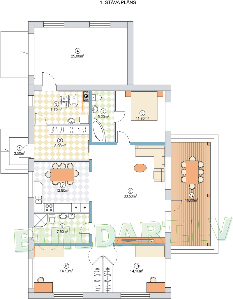 Dzīvojamās mājas projekts "Mārcis" - plāns