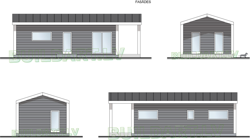 Moduļmājas projekts "Dzidra" - fasādes